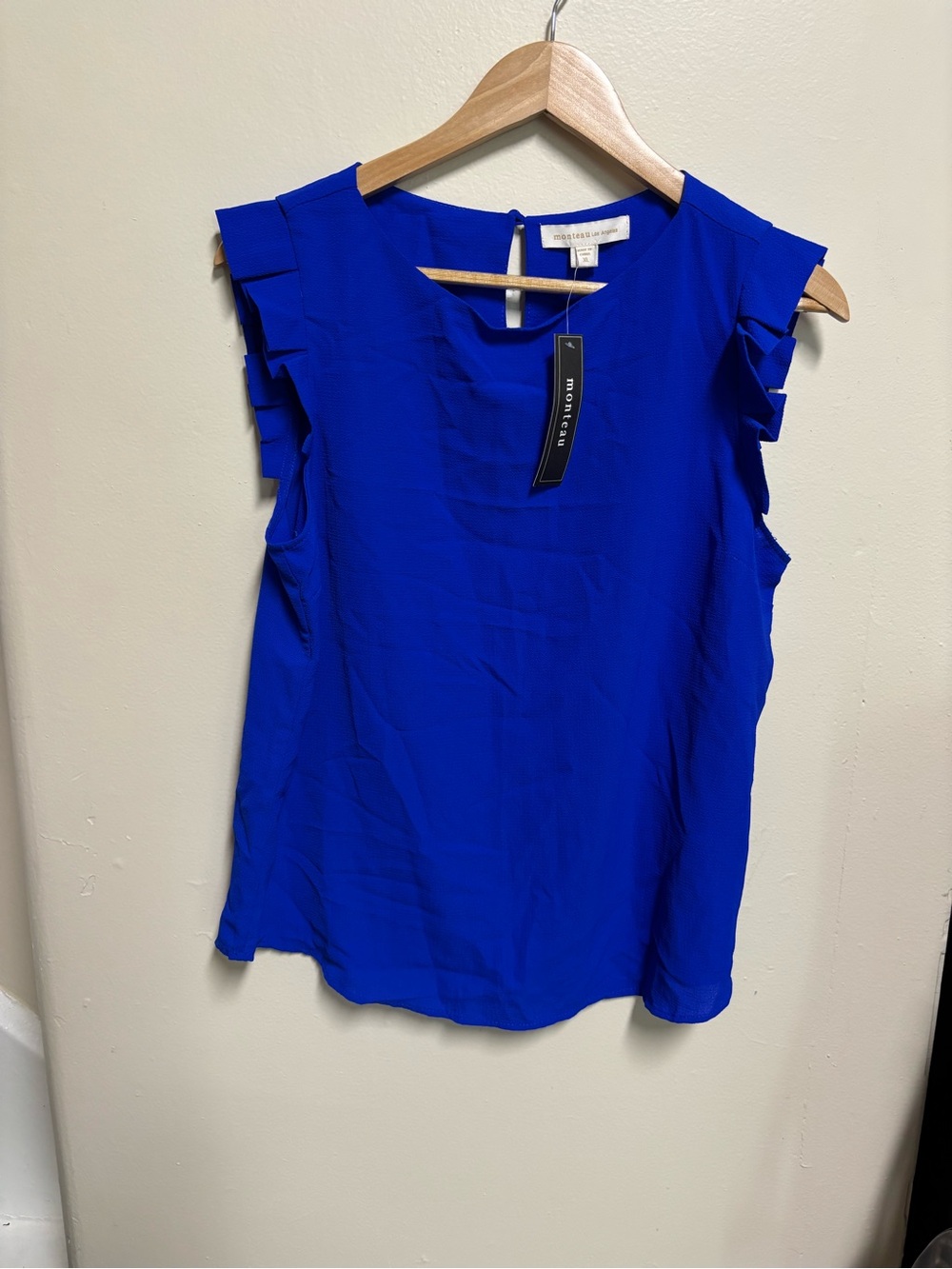 Monteau Royal Blue Ruffle Sleeve Camisole